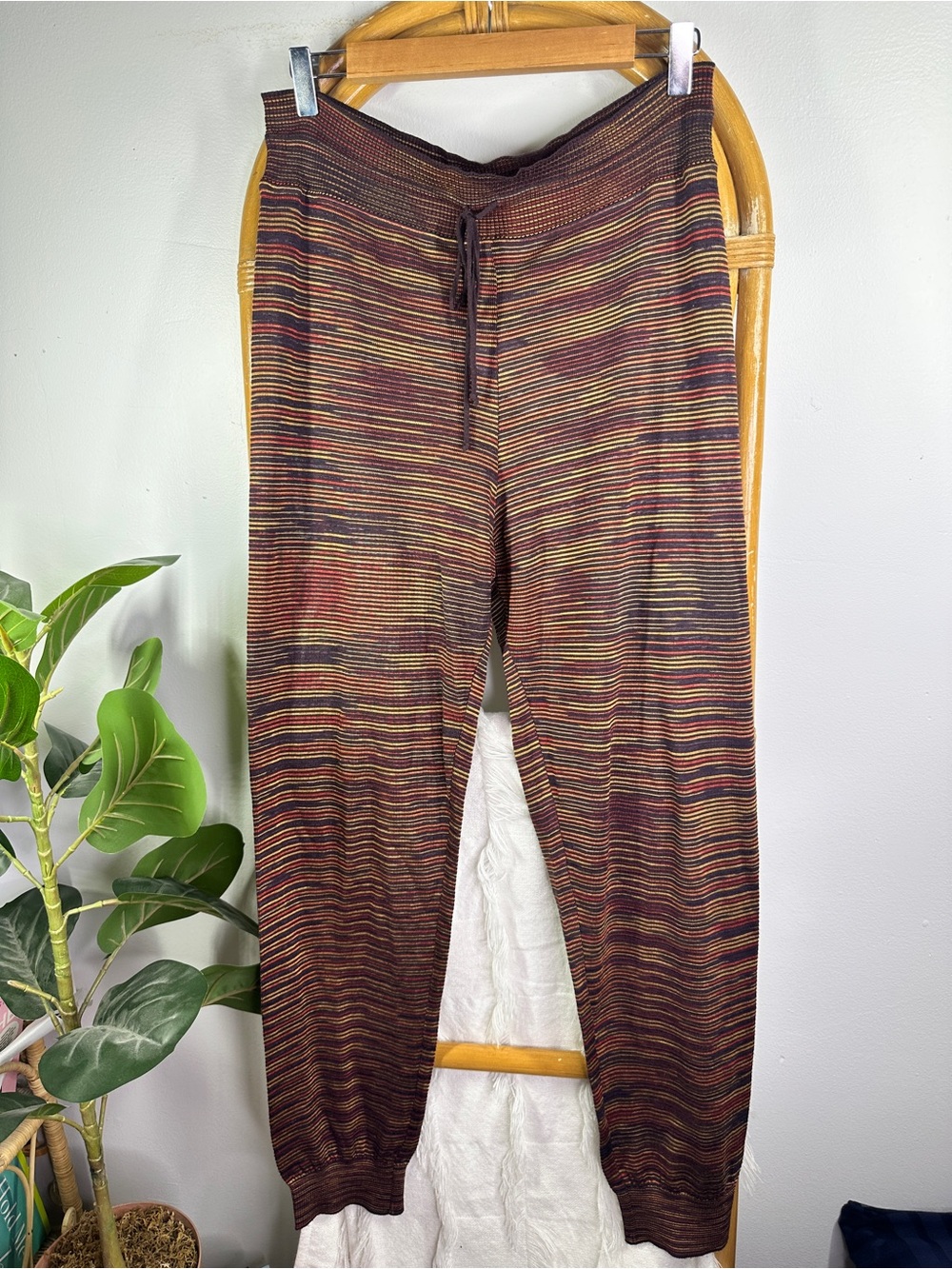 Missoni Burgundy Orange Striped joggers sz 46 EU